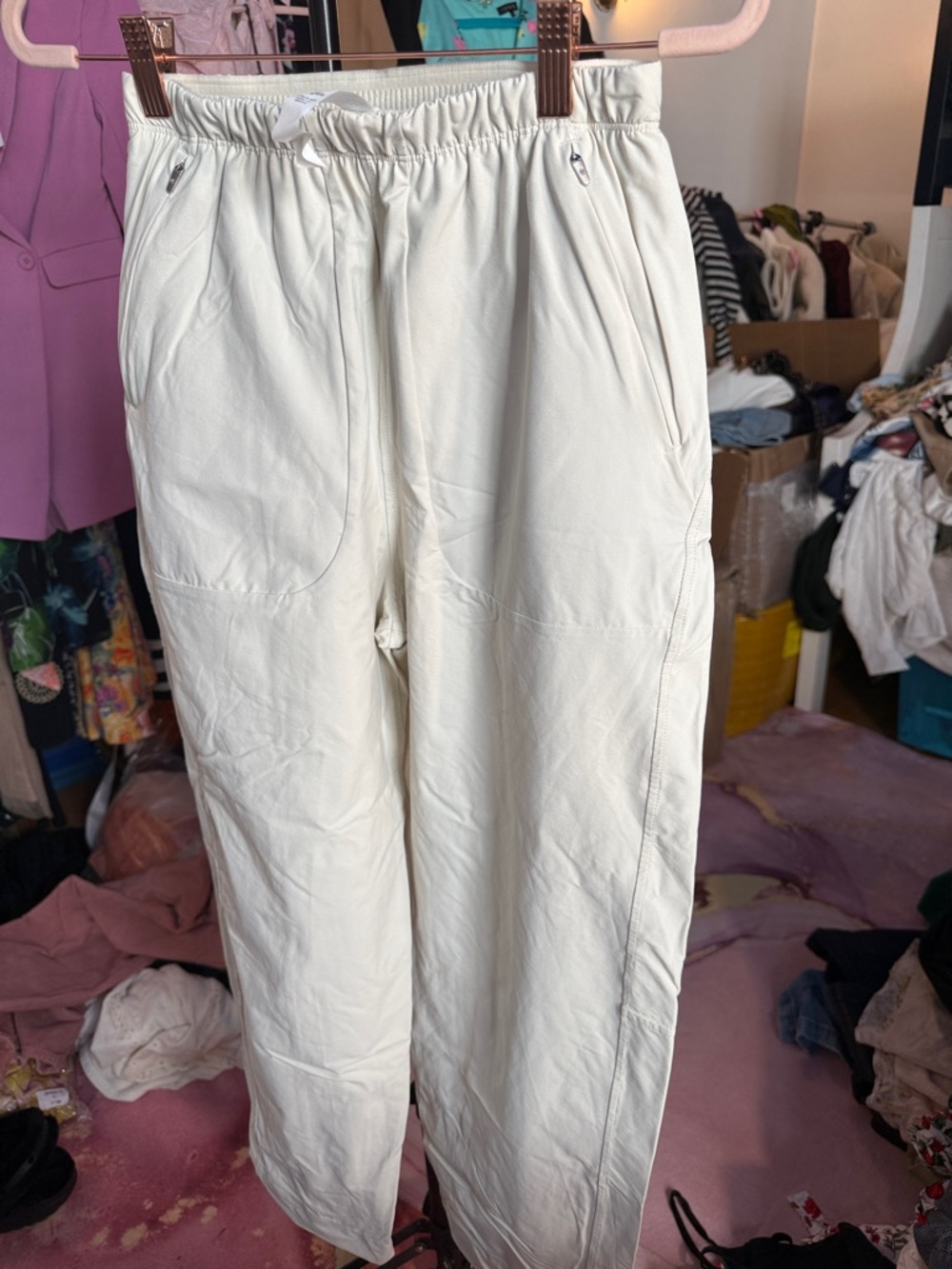lululemon athletica Cream Elastic-Waist Track Pants - Picture 9 of 9